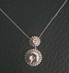 925 silver Green CZ Flower Necklace