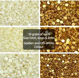 Pearl & Rhinestone Embellishments Gold & Off-white