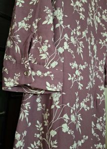 Floral Print Button-Up Shirt dress