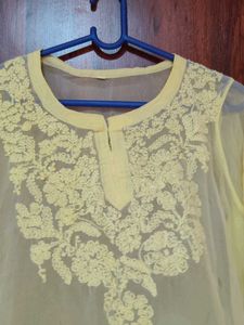 Elegant Yellow Chikankari Kurta