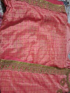Embellished Pink Silk Saree