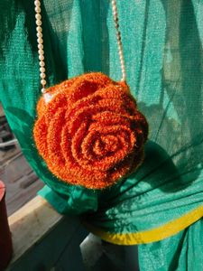 Unique Rose Crochet Clutch Bag