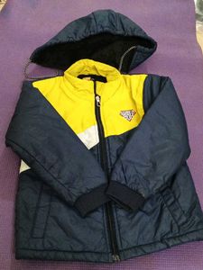 kids's Yellow &amp; Navy Zip-Up Jacket