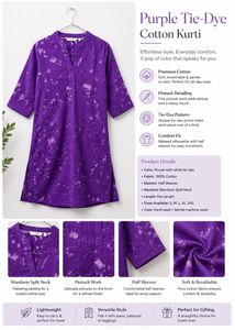 MAX Purple Tie-Dye Cotton Kurti