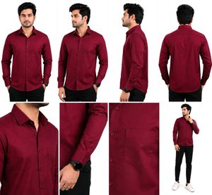 Maroon Solid Formal Shirt