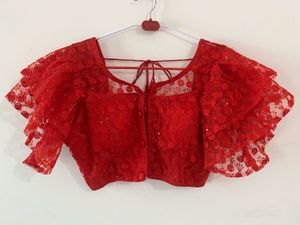 Stunning Red Embroidered Blouse