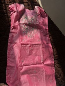 Beautiful Pink Embroidered Kurta Set