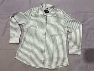 Classic Pinstripe Button-Up Shirt for women