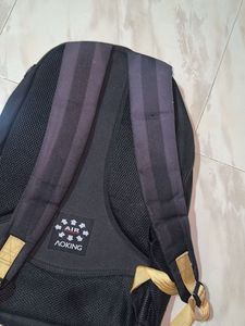 Aoking Black Backpack with Smiley Charm