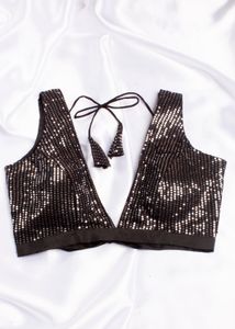 Sparkly Sequin V-Neck Blouse