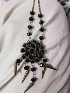 Black Beaded Statement Necklace