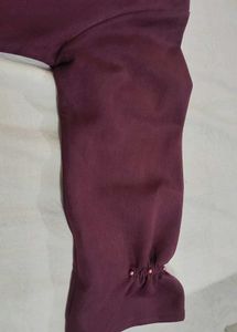 Maroon Knee Length Dress