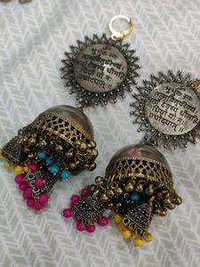 Oxidized Jhumka Earrings