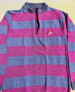 Unisex Brand new Striped Quarter Zip Sweater