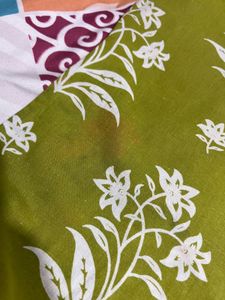 Lime Green Floral Kurta Set with Dupatta