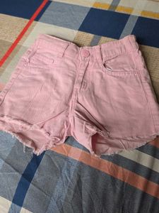 Pink Denim Shorts