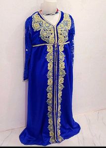 Royal Blue Embroidered  Gown