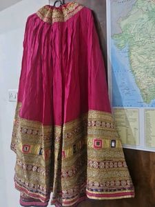 Embroidered Pink Ethnic Skirt