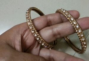 Brass Metal Bangles Anti Tarnish With Studs