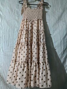 Polka Dot Tiered Smocked Dress