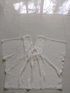 Elegant Off-White Flowy Tunic Top
