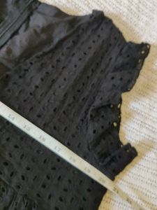 romper Chic Black Eyelet Mini Dress