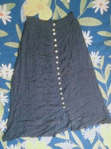 Embroidered Button-Front Skirt