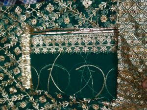 Emerald Green &amp; Gold Embroidered Rajputi Poshak