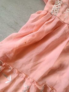 Peach Tiered Ethnic Gown