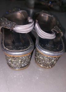 Sparkly Silver Wedge Sandals
