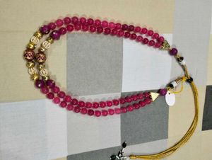 Stunning Pink Beaded Necklace Set