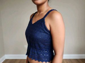 Sparkling Blue Sequin Blouse Top