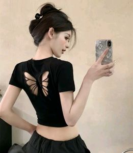 Women's sexy Butterfly back soft paded crop Top