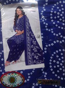 Classic Black Bandhani Print dress material