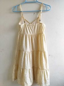 Yellow Floral Tiered Mini Dress