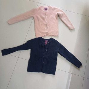 Cute Girls Fluffy Soft Cardigans - Set of 2
