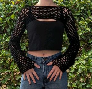 Black Fishnet crochet bolero