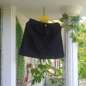 Classic Black cotton Mini Skirt