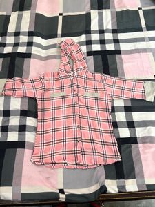 size(S) Pink Plaid Hooded Shirt💃✨