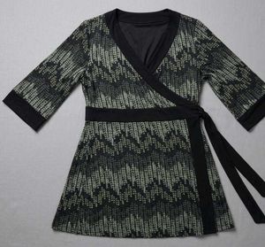 Plus Size Stylish Wrap Dress with Abstract Print