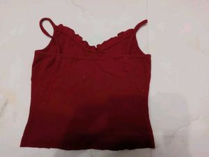 Red Button-Up Camisole Top