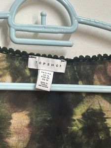 Topshop Petite Olive Green Mini Dres