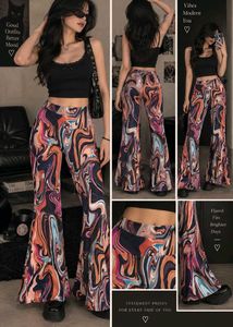 Boho Swirl Print Flare Pants