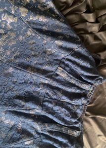 Navy Blue Long Indian Skirt