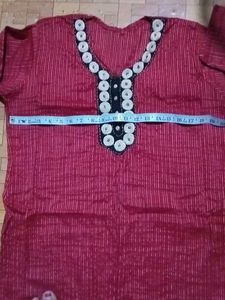 Red Striped Kurta