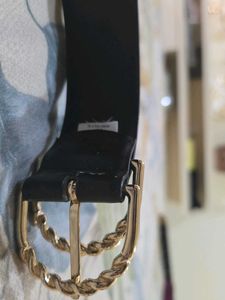 Classic Black Belt with Gold Buckle