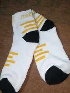 White Socks with Yellow Accents
