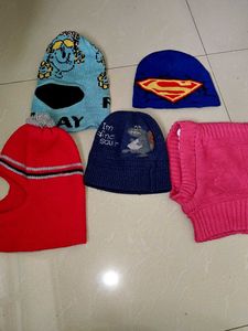 Bundle of 5 Winter Beanies for kids