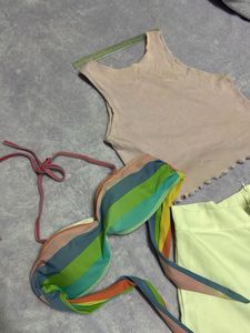 Rainbow Bikini &amp; Pink Top32-34