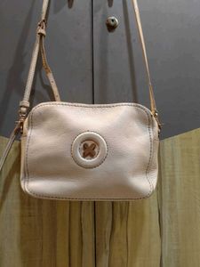 Chic Cream Leather Crossbody Bag